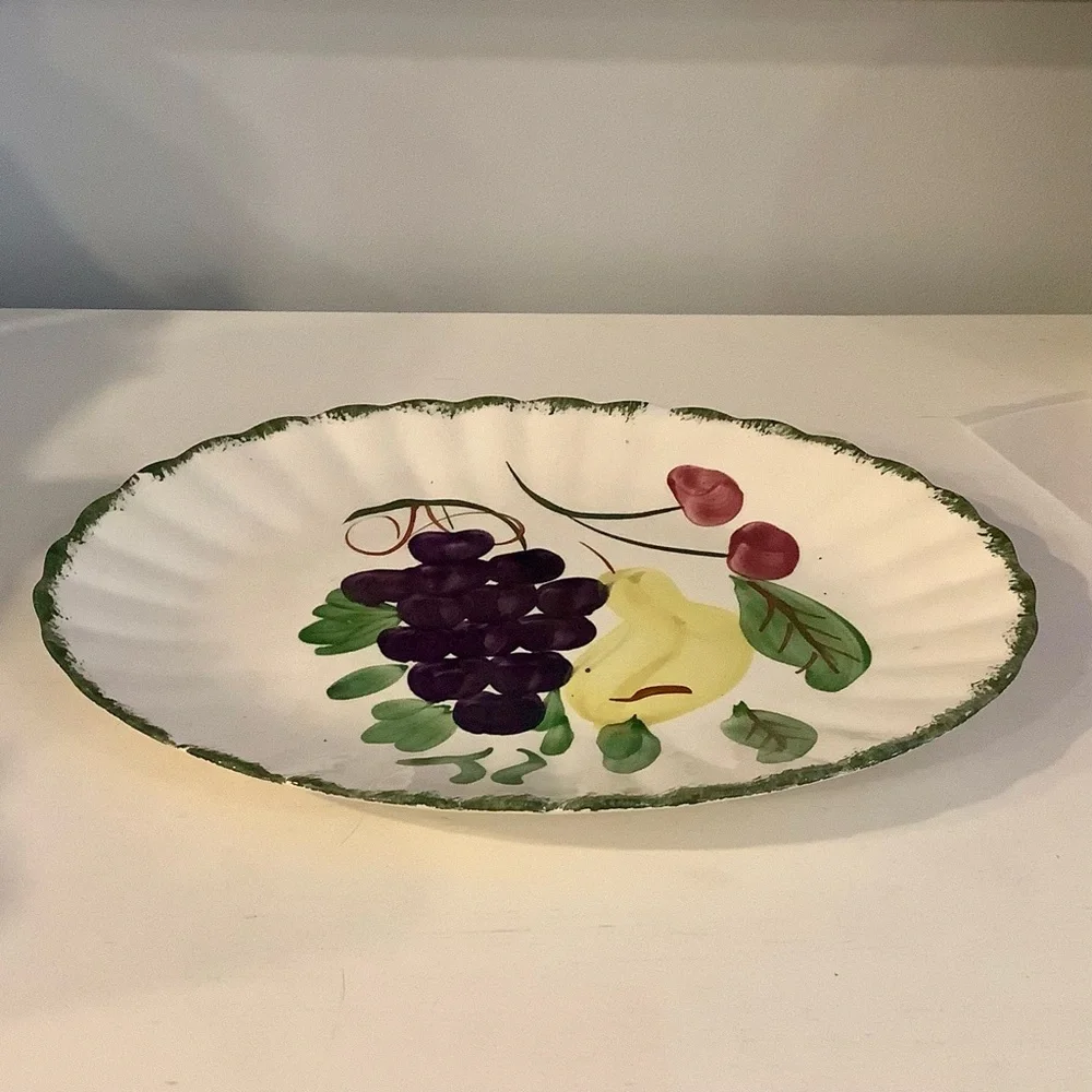 Vintage Blue Ridge Southern Pottery Fruit Fantasy Platter - Picture 4 of 5